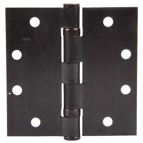 Stanley FBB179 4-1/2X4 10B Five Knuckle Ball Bearing Architectural Hinge Steel Full Mortise Standard Weight 4-1/2 by 4 Square Corner Dark Oxidized Satin Bronze Oil Rubbed FBB179 4-1/2X4 10B