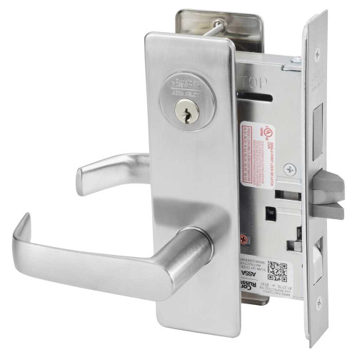 Corbin Russwin ML2048 NSM 626 Entrance or Apartment Mortise Lock NS Lever M Escutcheon Satin Chrome ML2048 NSM 626