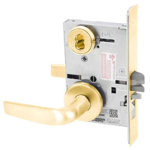 Corbin Russwin ML2051 CSA 605 CL6 Entrance or Office Mortise Lock CS Lever A Rose 6-Pin LFIC Less Core Bright Brass ML2051 CSA 605 CL6