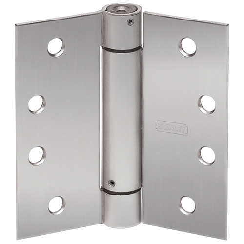 Stanley 2060R 3-1/2X3-1/2 26D Standard Weight Spring Hinge Steel or Stainless Steel 3-1/2 by 3-1/2 Square Corner Removable Pin Satin Chrome