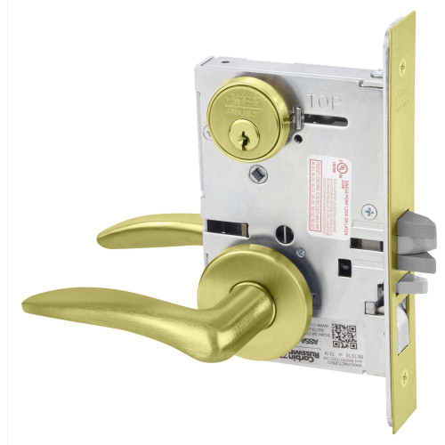 Corbin Russwin ML2051 DSA 606 LH Entrance or Office Mortise Lock DS Lever A Rose Satin Brass ML2051 DSA 606 LH