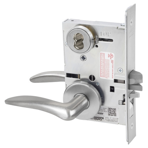 Corbin Russwin ML2051 DSA 626 CL6 LH Entrance or Office Mortise Lock DS Lever A Rose 6-Pin LFIC Less Core Satin Chrome