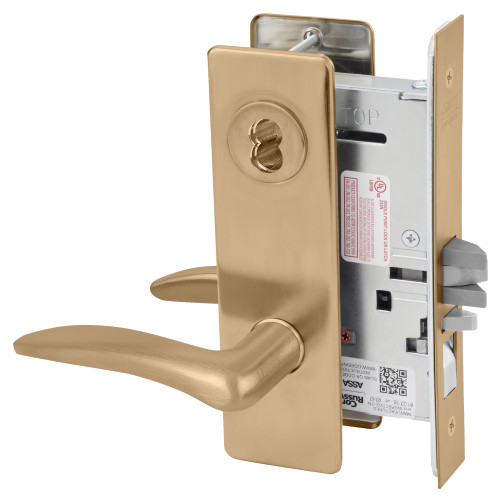 Corbin Russwin ML2051 DSM 612 CL6 LH Entrance or Office Mortise Lock DS Lever M Escutcheon 6-Pin LFIC Less Core Satin Bronze