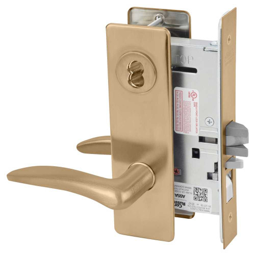 Corbin Russwin ML2051 DSM 612 CL6 LH Entrance or Office Mortise Lock DS Lever M Escutcheon 6-Pin LFIC Less Core Satin Bronze ML2051 DSM 612 CL6 LH