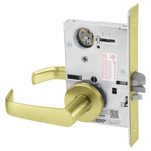 Corbin Russwin ML2053 NSA 606 LC Entrance or Office Mortise Lock NS Lever A Rose Satin Brass ML2053 NSA 606 LC