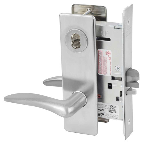 Corbin Russwin ML2054 DSM 626 CL7 LH Entrance or Office Mortise Lock DS Lever M Escutcheon 7-Pin LFIC Less Core Satin Chrome ML2054 DSM 626 CL7 LH
