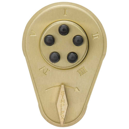 Kaba Simplex 9040000-04-41 Combination Deadbolt 1-3/4 to 2-1/8 Thick Doors Satin Brass 9040000-04-41