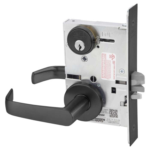 Corbin Russwin ML2055 NSA BSP Classroom Mortise Lock NS Lever A Rose Black Suede Powder Coat ML2055 NSA BSP