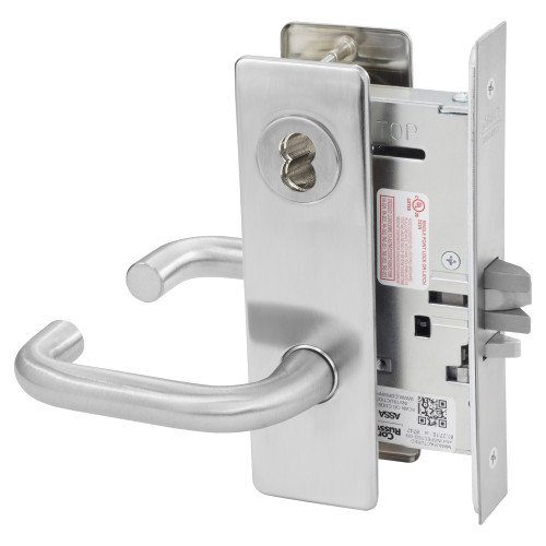 Corbin Russwin ML2057 LWM 630 CL6 Storeroom or Closet Mortise Lock LW Lever M Escutcheon 6-Pin LFIC Less Core Satin Stainless Steel