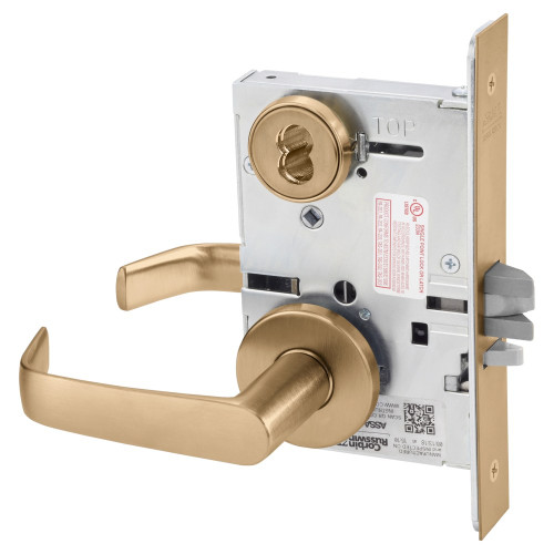 Corbin Russwin ML2057 NSA 612 CL6 Storeroom or Closet Mortise Lock NS Lever A Rose 6-Pin LFIC Less Core Satin Bronze