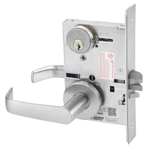 Corbin Russwin ML2057 NSA 630 Storeroom or Closet Mortise Lock NS Lever A Rose Satin Stainless Steel ML2057 NSA 630