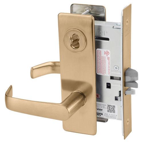 Corbin Russwin ML2057 NSM 612 CL6 Storeroom or Closet Mortise Lock NS Lever M Escutcheon 6-Pin LFIC Less Core Satin Bronze