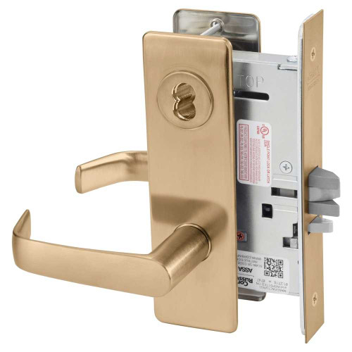 Corbin Russwin ML2057 NSM 612 CL6 Storeroom or Closet Mortise Lock NS Lever M Escutcheon 6-Pin LFIC Less Core Satin Bronze ML2057 NSM 612 CL6