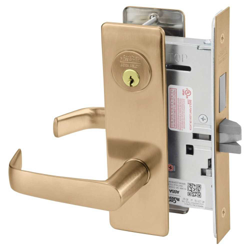 Corbin Russwin ML2065 NSM 612 Dormitory or Entrance Mortise Lock NS Lever M Escutcheon Satin Bronze ML2065 NSM 612