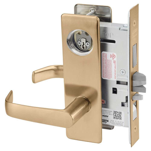 Corbin Russwin ML2067 NSM 612 LC Apartment or Dormitory Mortise Lock NS Lever M Escutcheon Satin Bronze ML2067 NSM 612 LC