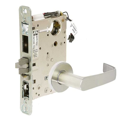 Corbin Russwin ML20906 NSA 626 SEC LC Fail Secure Electrified Mortise Lock Outside Grip Locked when Not Energized Outside Cylinder Override NS Lever A Rose Less Cylinder Satin Chrome ML20906 NSA 626 SEC LC