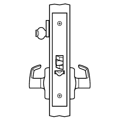 Corbin Russwin ML20906 NSA 630 SEC Fail Secure Electrified Mortise Lock Outside Grip Locked when Not Energized Outside Cylinder Override NS Lever A Rose Satin Stainless Steel