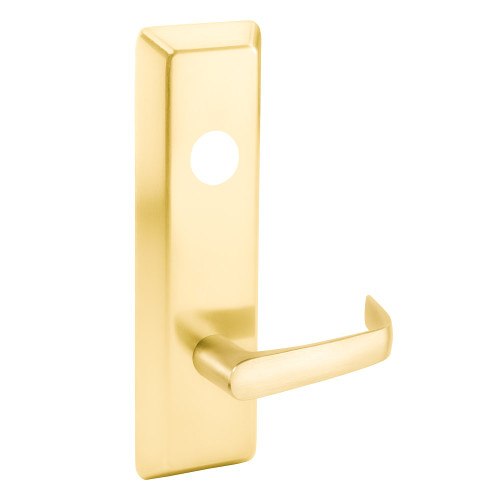 Corbin Russwin N959ET 605 RHR Storeroom Lever Trim Newport Lever with Escutcheon Right Hand Reverse Bright Brass Finish