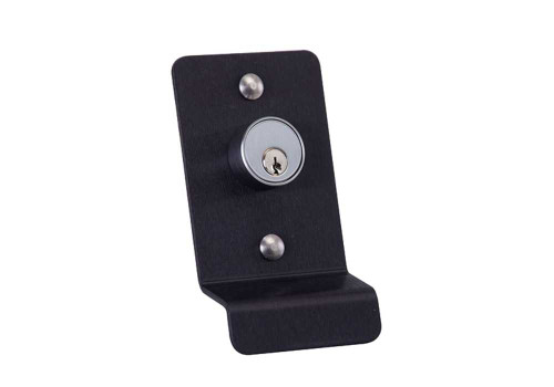 Detex 03P 711 W-CYL KA P Pull Plate with Cylinder Hole for Value Series Devices with Cylinder Satin Black Anodized Aluminum 03P 711 W-CYL KA