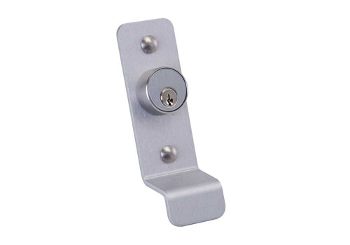 Detex 03PN 628 W-CYL KA PN Pull Plate with Cylinder Hole for Value Series Devices with Cylinder Satin Aluminum Clear Anodized 03PN 628 W-CYL KA