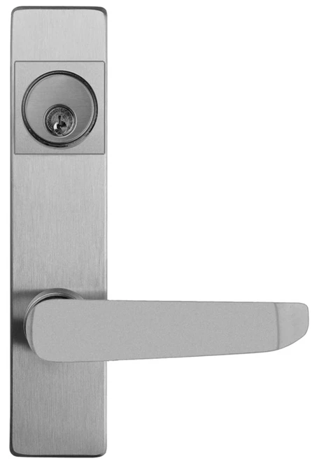 Detex 08BN 689 W-CYL KA BN Lever Trim with Cylinder Hole for Value Series Devices with Cylinder Aluminum Painted 08BN 689 W-CYL KA