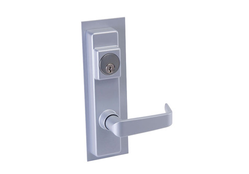 Detex 09BN 689 W-CYL KA BN Lever Trim with Cylinder Hole for Value Series Devices with Cylinder Aluminum Painted