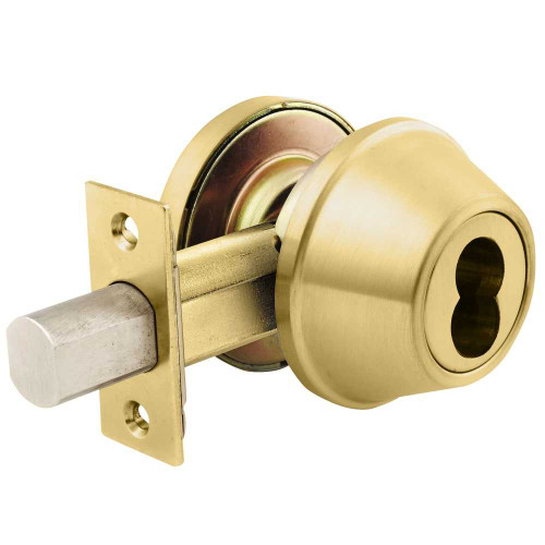 Arrow D63 4 IC Deadbolt Cylinder x Blank Plate SFIC Prep Less Core Satin Brass D63 4 IC