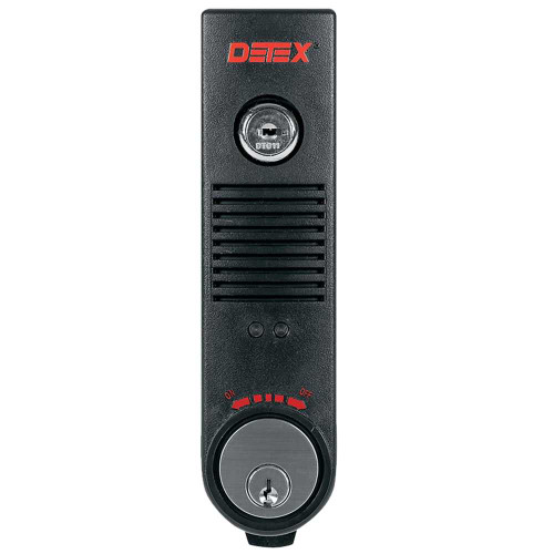 Detex EAX-500 BLACK W-CYL KA Exit Alarm Surface Mount Battery Powered With Cylinder Black Finish EAX-500 BLACK W-CYL KA