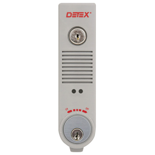 Detex EAX-500 GRAY W-CYL KD Exit Alarm Surface Mount Battery Powered with Keyed Different Cylinder Gray Finish