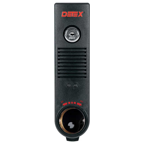 Detex EAX-500KS BLACK Exit Alarm Surface Mount Battery Powered With Key Stop Black Finish EAX-500KS BLACK