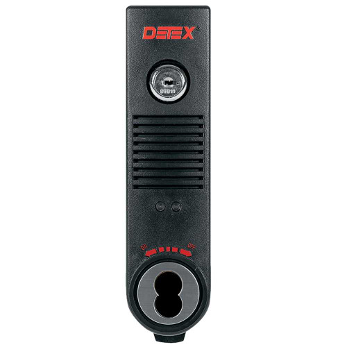 Detex EAX-500SK1 IC7 BLACK Exit Alarm Surface Mount Battery Powered One MS-1039S Magnetic Switch 7-Pin IC Cylinder Housing Black Finish EAX-500SK1 IC7 BLACK