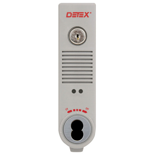 Detex EAX-500SK6 IC7 KS SI GRAY Exit Alarm Surface Mount Battery Powered Two MS-1049S Magnetic Switches 7-Pin IC Cylinder Housing Gray Finish