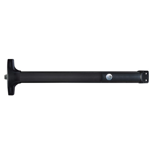 Detex V40 CD 711 99 36 MC65 KA Value Series Wide Stile Rim Exit Device Cylinder Dogging 99 Surface Strike with Cylinder 36 In Device Satin Black Anodized Aluminum V40 CD 711 99 36 MC65 KA
