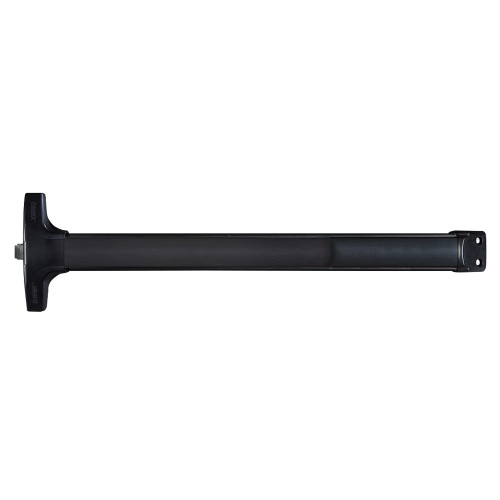 Detex V40 ER EX 711 99 36 Value Series Wide Stile Rim Exit Device Electric Latch Retraction with Request to Exit Switch 99 Surface Strike 36 In Device Satin Black Anodized Aluminum V40 ER EX 711 99 36