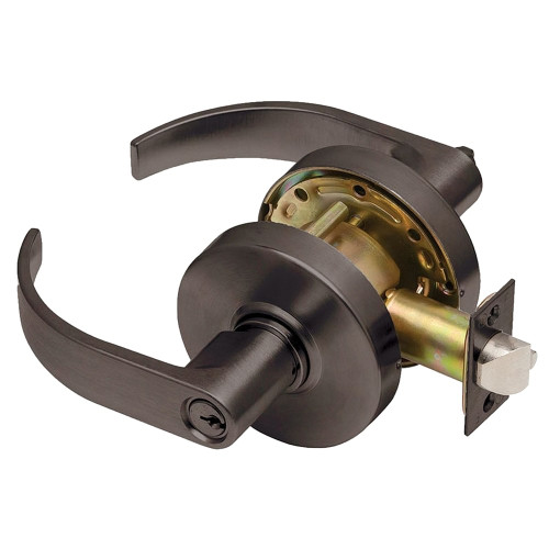 Dexter C1000-CSEC-C-613-KDC Grade 1 Double Cylinder Classroom Security Cylindrical Lock Clutching Curved Lever 3-7/16 Rose Diameter Conventional Cylinder Oil-Rubbed Bronze Finish Non-Handed