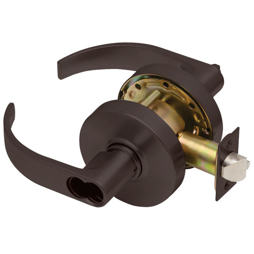 Dexter C2000-CLRM-C-613-SFIC Grade 2 Classroom Cylindrical Lock Non-Clutching Curved Lever 3 Rose Diameter SFIC Prep Less Core Oil-Rubbed Bronze Finish Non-Handed