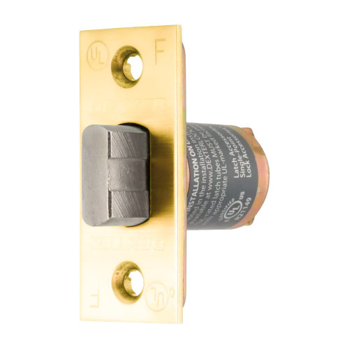 Dexter C2000-DL-605 Grade 2 Deadlatch C2000 Series 2-3/8 Backset 1 x 2-1/4 Face Bright Brass Finish Non-Handed