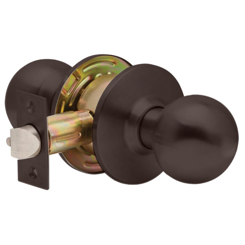 Dexter C2000-PASS-B-613 Grade 2 Passage Cylindrical Lock Non-Clutching Ball Knob 3 Rose Diameter Non-Keyed Oil-Rubbed Bronze Finish Non-Handed