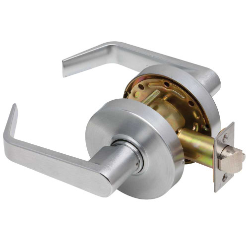 Dexter C2000-PASS-R-626 Grade 2 Passage Cylindrical Lock Non-Clutching Regular Lever 3 Rose Diameter Non-Keyed Satin Chrome Finish Non-Handed C2000-PASS-R-626