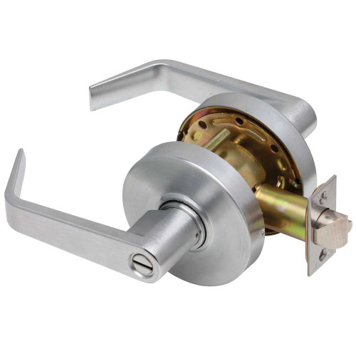 Dexter C2000-PRIV-R-626 Grade 2 Privacy Cylindrical Lock Non-Clutching Regular Lever 3 Rose Diameter Non-Keyed Satin Chrome Finish Non-Handed C2000-PRIV-R-626