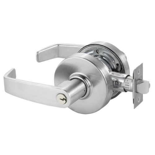 Sargent 28-7G04 LL 26D Grade 2 Storeroom/Closet Cylindrical Lock L Lever Conventional Cylinder Satin Chrome Finish Non-handed