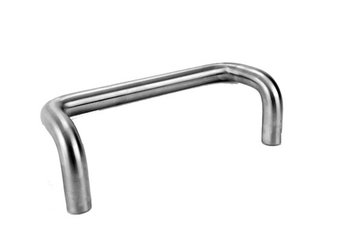 Don Jo 1152-628 Offset Door Pull 90 Degree 12 CTC 3/4 Diameter 2-1/2 Projection 1-3/4 Clearance 12-3/4 Overall Satin Aluminum Clear Anodized Finish 1152-628