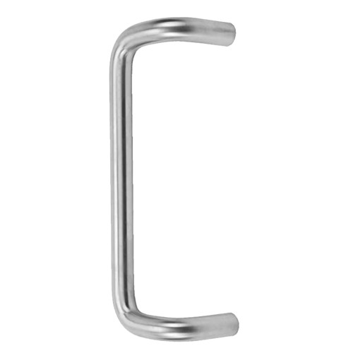 Don Jo 1156-628 Offset Door Pull 90 Deg 8 CTC 1 Diameter 3-1/2 Projection 2-1/2 Clearance 9 Overall Satin Aluminum Clear Anodized Finish 1156-628