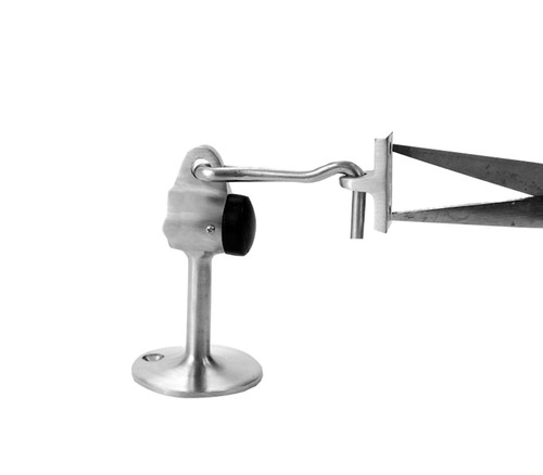 Don Jo 1473-626 Cast Brass Floor Stop And Holder 3-7/8 Height 2-1/4 Base Satin Chrome Finish 1473-626