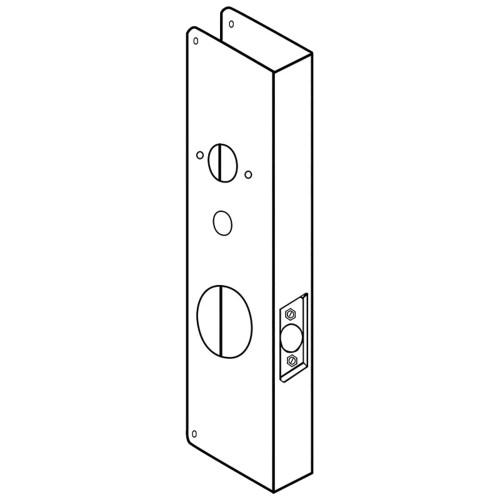 Don Jo 15-PB-CW Wrap Around Plate 22 Gauge Steel 5 by 15 for KABA Simplex 1000 Lock for 1-3/4 Door with 2-3/4 Backset Bright Brass Finish