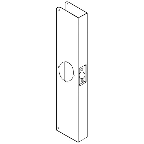 Don Jo 20-PB-CW Wrap Around Plate 22 Gauge Steel 5 by 20 2-1/8 Hole for Cylindrical Lock for 1-3/4 Door with 2-3/4 Backset Bright Brass Finish