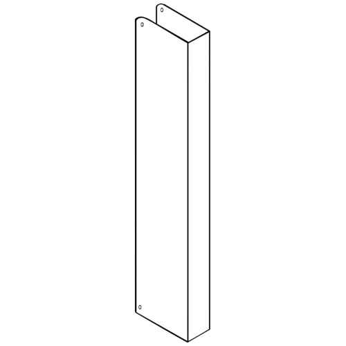 Don Jo 20B-PB-CW Wrap Around Cover Plate Blank with Trim Screws 22 Gauge Steel 5 by 20 for 1-3/4 Door Bright Brass Finish 20B-PB-CW