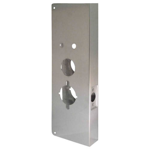 Don Jo 27-S-CW Wrap Around Plate 22 Gauge Stainless Steel 5 by 15 for Alarm Lock Trilogy Cylindrical Lock for 1-3/4 Door with 2-3/4 Backset Satin Stainless Steel Finish 27-S-CW