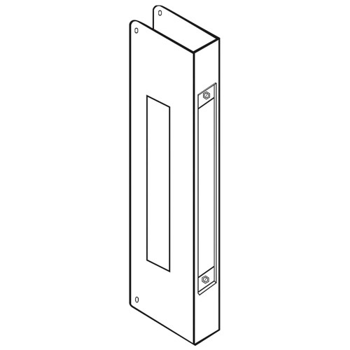 Don Jo 514-PB-CW Wrap Around Plate 22 Gauge Steel 5 by 12 for Mortise Lock with Full Escutcheon Trim 1-5/8 by 7-5/16 Rectangle Cut Out for 1-3/4 Door with 2-3/4 Backset Bright Brass Finish
