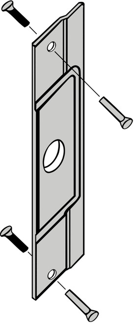 Don Jo AL-211-SL Latch Protector for Outswinging Aluminum Entrance Doors Fits Over Cylinder 3-1/2 by 12 12 Gauge Steel Aluminum Painted Finish